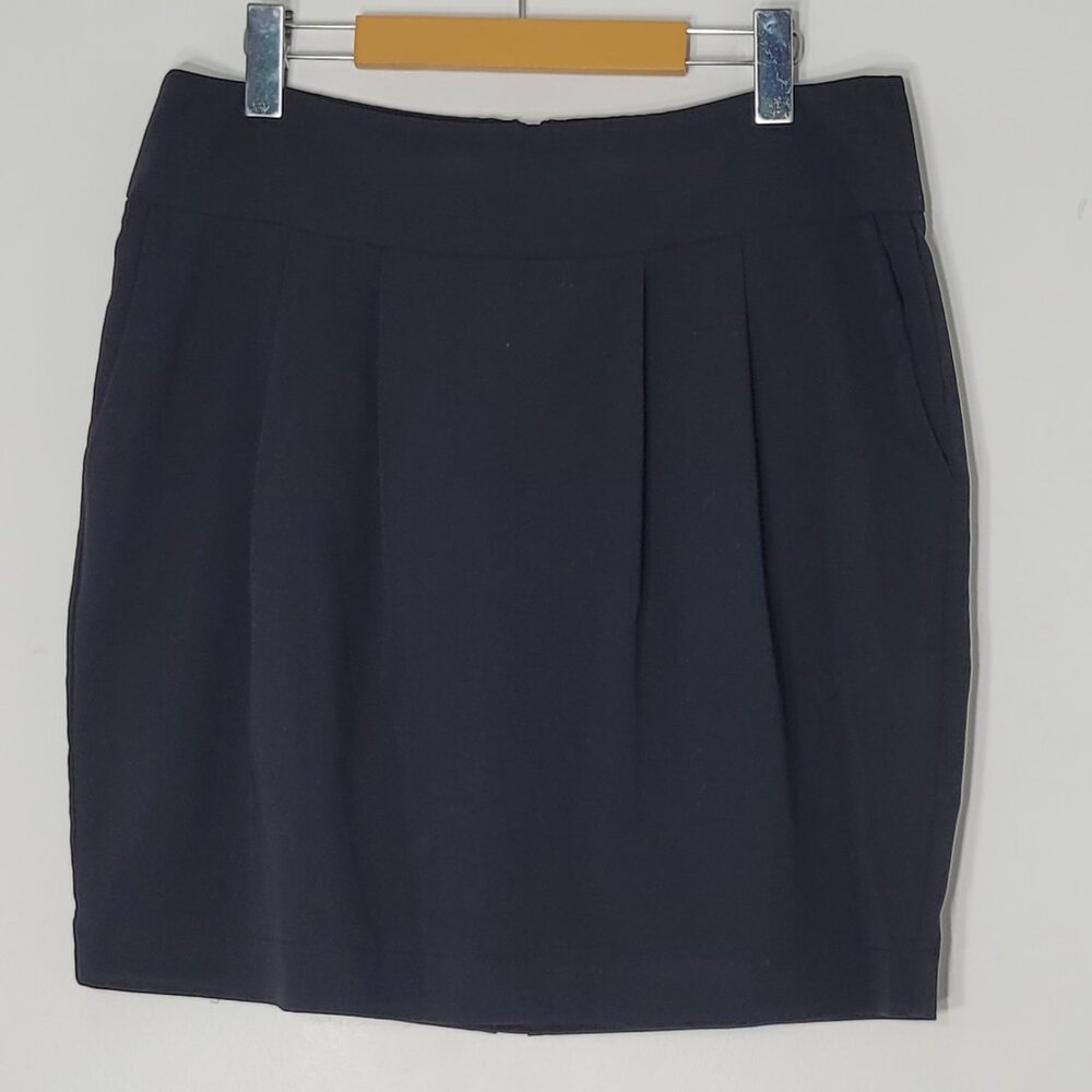 HKR Collections Women Black Back Zip Business Casual Pleated Mini Skirt Size XL